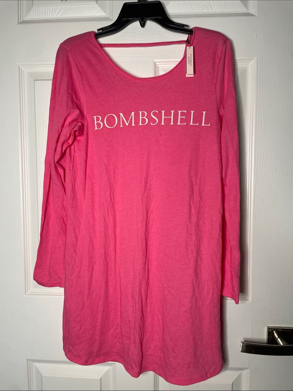 NWT Victoria’s Secret Bombshell Long Sleeve Nightgown Mini Dress Cotton Blend